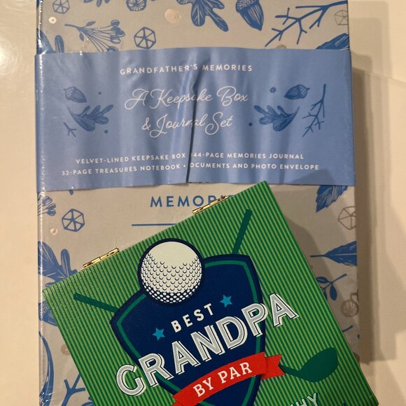 Grandpa Gift Box Golf Themed Note Cards + Memory Journal Keepsake Set (new/hx) - Picture 2 of 13